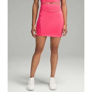 102 Lululemon Scuba High-Rise Mini Skirt (XL, Glaze Pink, NWT)